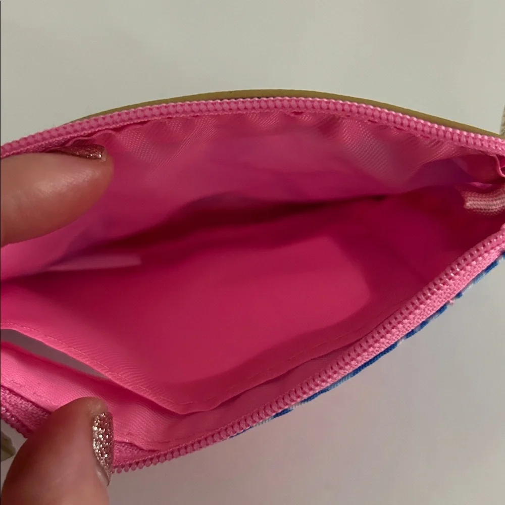 Lilly Pulitzer Shade Seekers ID Case Key Ring Wallet Blue Pink NWOT